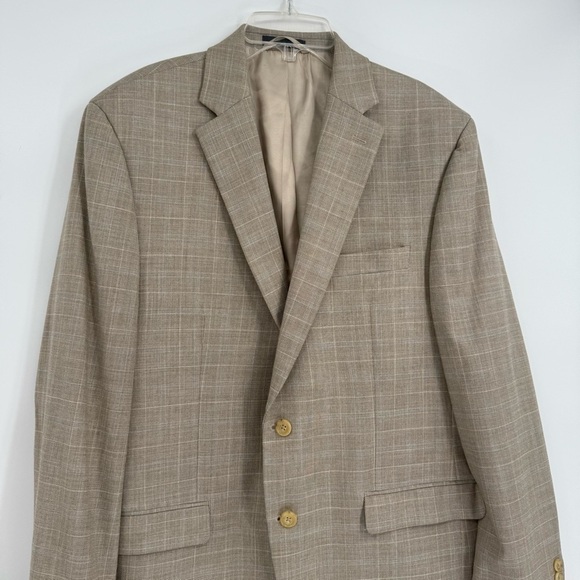 Lauren Ralph Lauren Sport Coat size 42R Jacket Blazer 2 Button gray/tan plaid - Picture 4 of 9